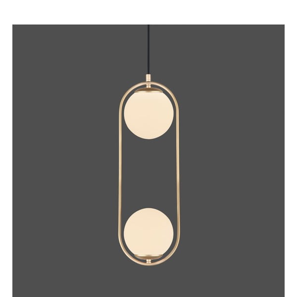 Závěsné svítidlo ve zlaté barvě se skleněným stínidlem ø 20 cm Arch – Squid Lighting-image-1