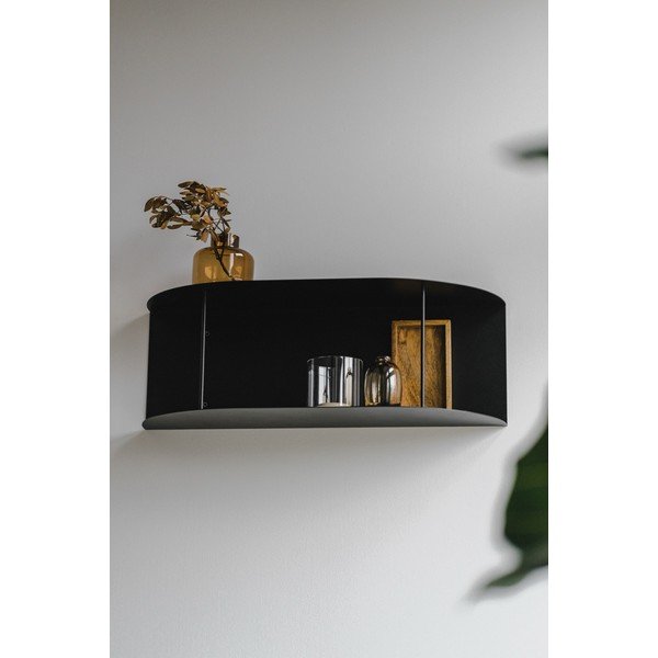 Černá patrová kovová police 60 cm Lina – noo.ma-image-1