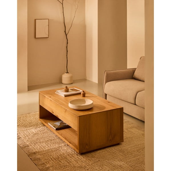 Konferenční stolek v dekoru dubu v přírodní barvě 60x120 cm Alguema – Kave Home-image-1