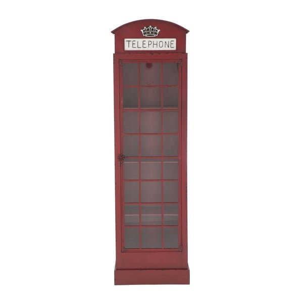Červená železná vitrína Mauro Ferretti London Telephone Booth, výška 180 cm