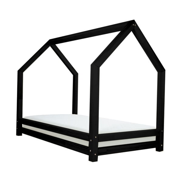 Černá jednolůžková postel z borovicového dřeva Benlemi Funny, 90 x 160 cm