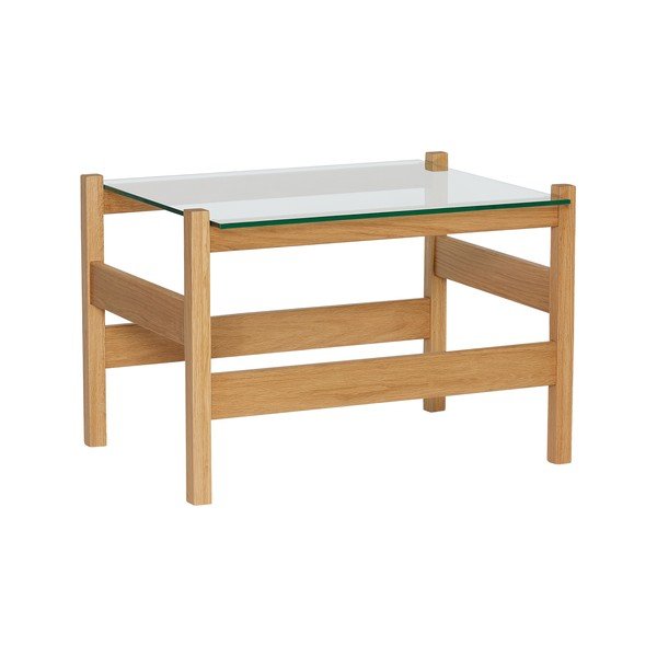 Konferenční stolek se skleněnou deskou v přírodní barvě 52x66 cm Ledge – Hübsch-image-3