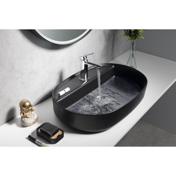 Černé keramické umyvadlo 60x40 cm Infinity Oval – Sapho-image-4