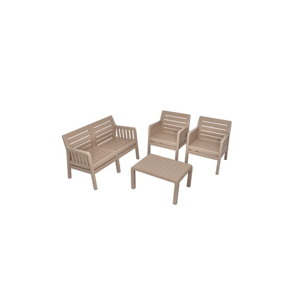 Béžový zahradní lounge set pro 4 Lara – Floriane Garden