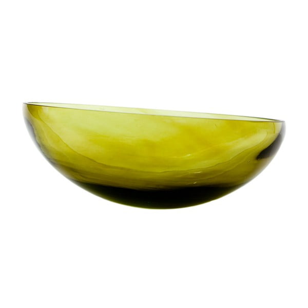 Skleněná mísa, olivová