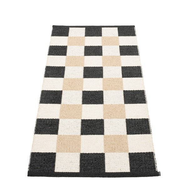 Černo-krémový vnitřní a venkovní běhoun 70x160 cm Pix Black Vanilla – Pappelina