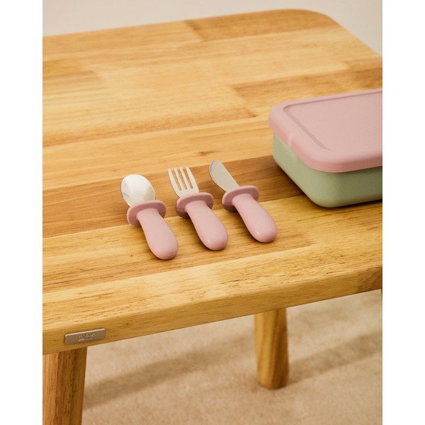 Růžový/tyrkysový silikonový dětský svačinový box Lili – Kave Home-image-2