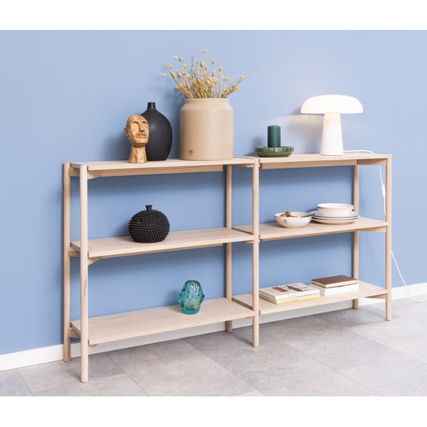 Knihovna v dekoru dubu v přírodní barvě 169x88x30 cm Braidwood – Actona-image-1