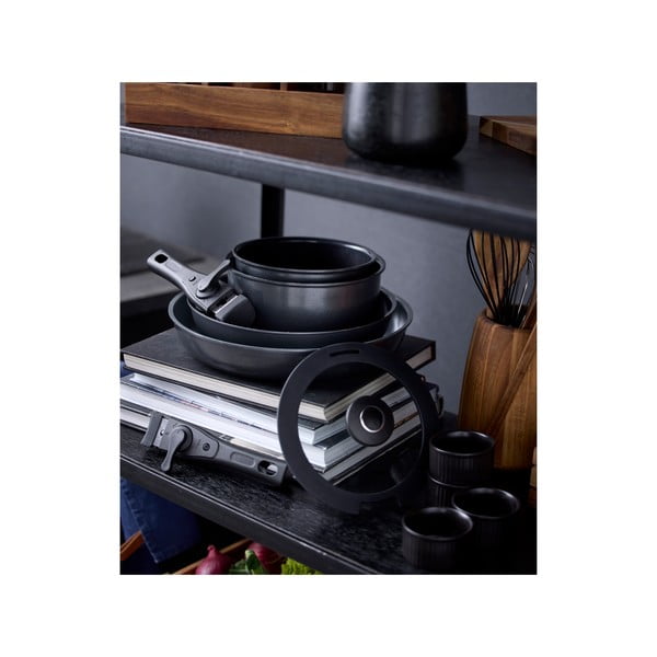 Hliníková sada rendlíků  s nepřilnavým povrchem s odnímatelnou rukojetí a pokličkou 2 ks  2,4 l – Holm-image-3