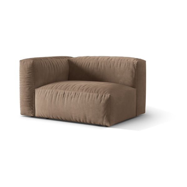 Světle hnědý sametový modul pohovky (levý roh) Martina – Micadoni -image-1