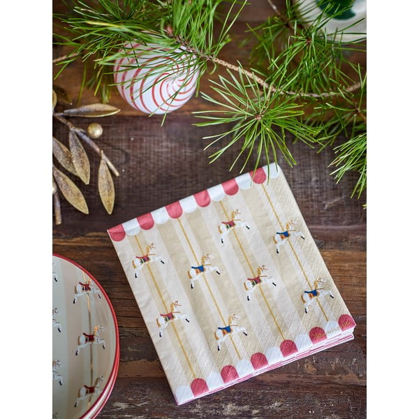 Papírové ubrousky v sadě 20 ks 33x33 cm Merry-go-round – Bloomingville-image-1