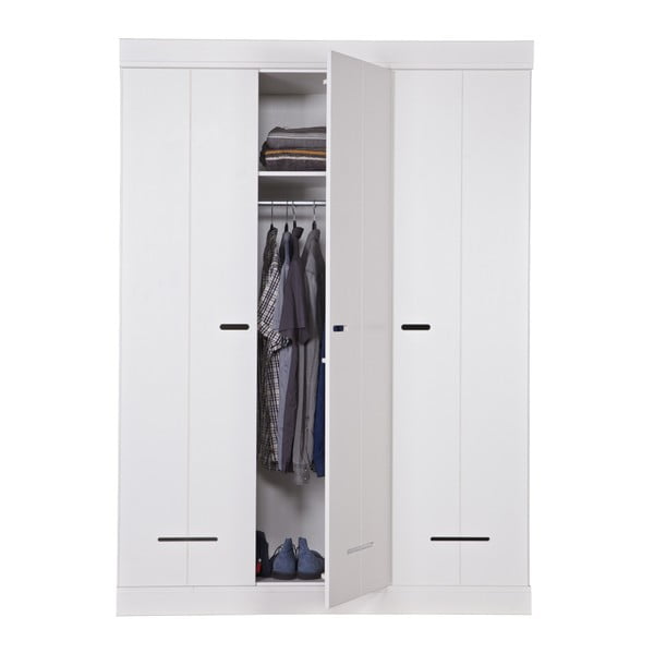 Bílá trojkřídlá skříň WOOOD Locker-image-3