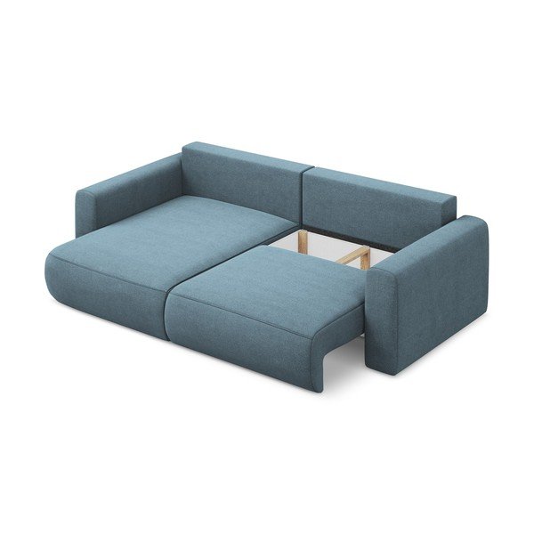 Světle modrá rozkládací/s úložným prostorem rohová pohovka (levý roh/s lenoškou) Kapua – Makamii-image-3