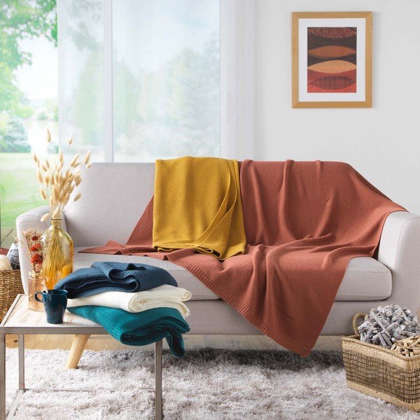 Pletená deka 125x150 cm Tricotine – douceur d'intérieur-image-3