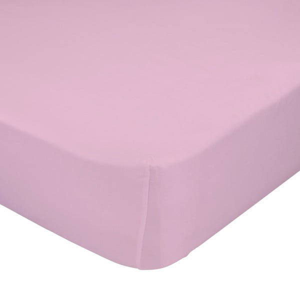 Světle růžové elastické prostěradlo HF Living Basic, 140 x 200 cm