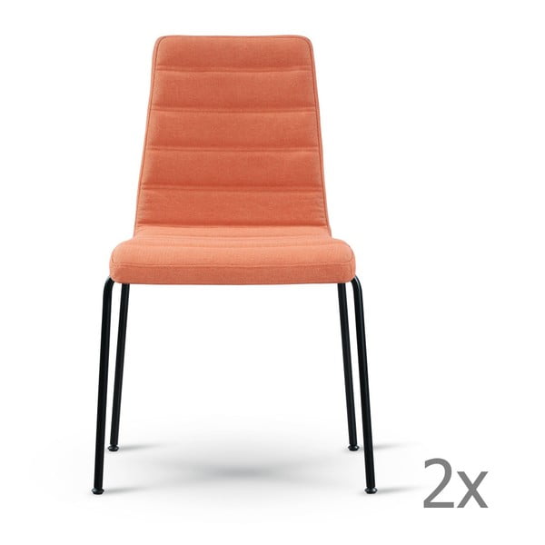 Sada 2 oranžových židlí s černýma nohama Garageeight