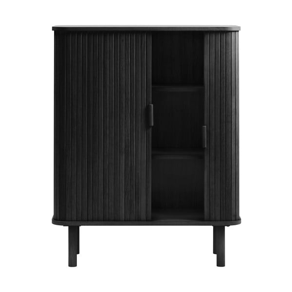 Černá skříňka v dekoru dubu s posuvnými dveřmi 113x90 cm Cavo – Unique Furniture-image-4