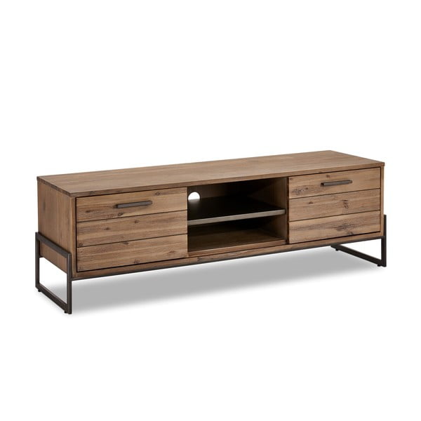Hnědý TV stolek z masivního dřeva Furnhouse Mallorca-image-2