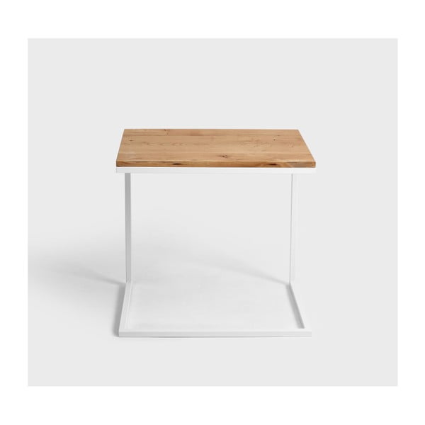 Stůl s bílým podnožím a deskou z masivního dubu CustomForm Lupe-image-3