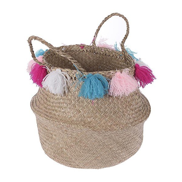 Pletený košík InArt Multi Pom Pom