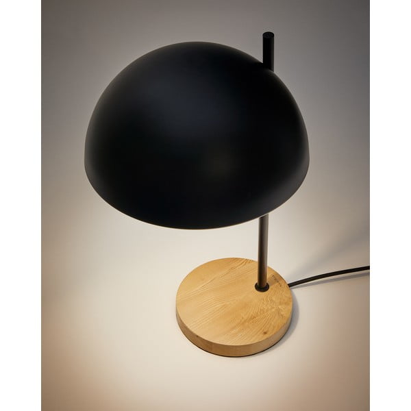 Černá/v přírodní barvě stolní lampa s kovovým stínidlem (výška 48,5 cm) Catlar – Kave Home-image-3