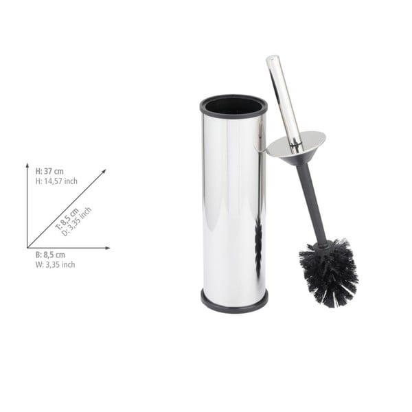 WC štětka z nerezové oceli v leskle stříbrné barvě Olmedo – Wenko-image-2