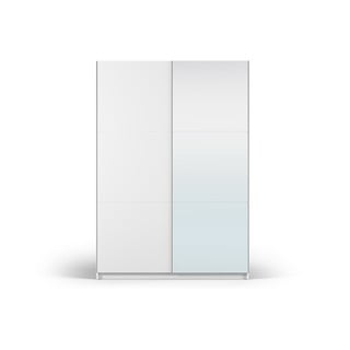 Bílá šatní skříň se zrcadlem a s posuvnými dveřmi 151x215 cm Lisburn - Cosmopolitan Design