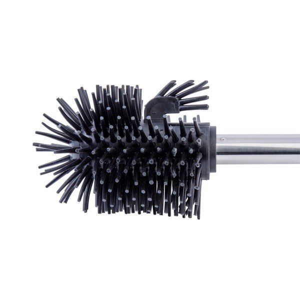 Náhradní černý WC kartáč s rukojetí z nerezové oceli Wenko-image-1