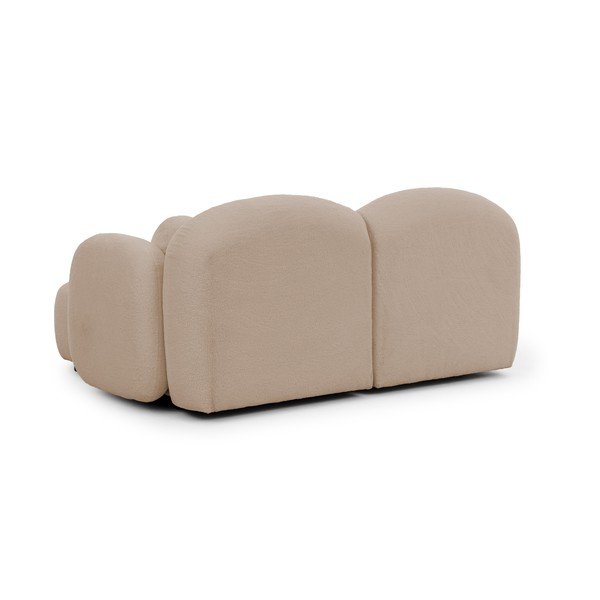 Světle hnědá rohová pohovka z textilie bouclé (pravý roh/s lenoškou) Orbit – Ropez-image-3