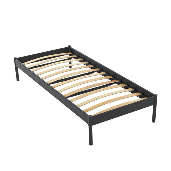 Černá kovová jednolůžková postel s roštem 90x200 cm Hatkus – Kalune Design-image-4