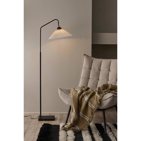 Černá/krémová látková stojací lampa s ohybatelnou konstrukcí (výška 155 cm) Kate – Ellos Home-image-1