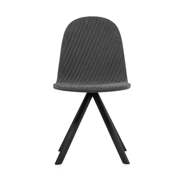 Tmavě šedá židle s černými nohami Iker Mannequin Stripe