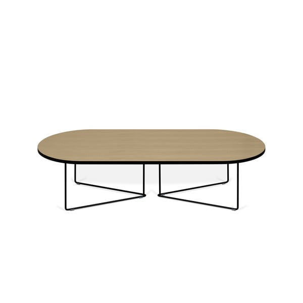 Konferenční stolek s dubovou dýhou TemaHome Oval