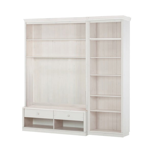 Bílá TV sestava z borovicového dřeva 214x223 cm Anita – Støraa-image-2