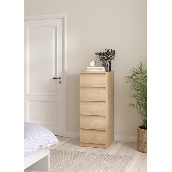 Komoda v dekoru dubu v přírodní barvě 40x111x50 cm Naia – Tvilum-image-1