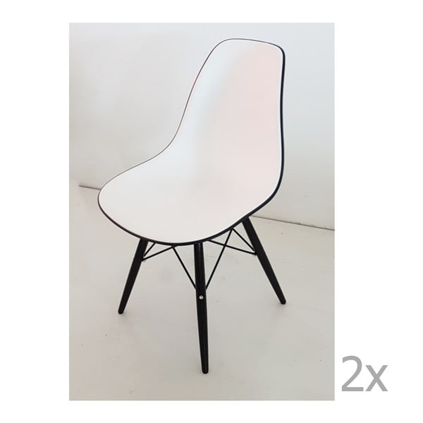 Sada 2 černobílých jídelních židlí Castagnetti Poly