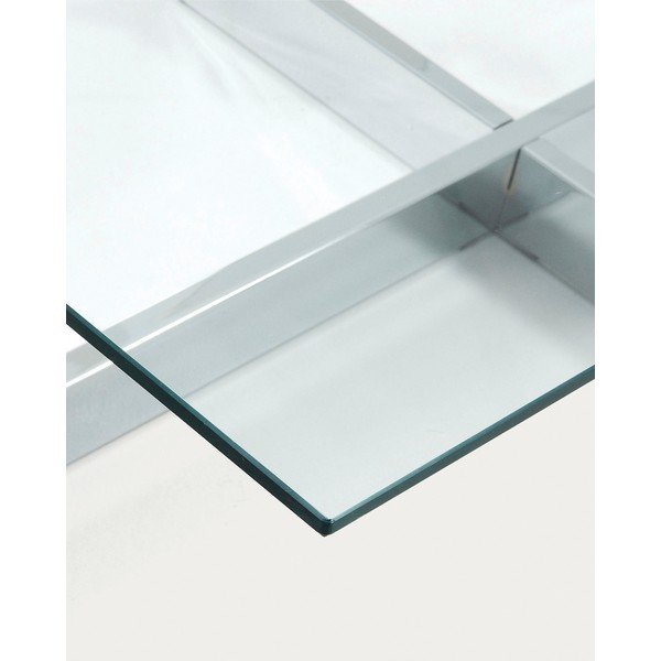 Konferenční stolek se skleněnou deskou ve stříbrné barvě 70x120 cm Plam – Kave Home-image-3
