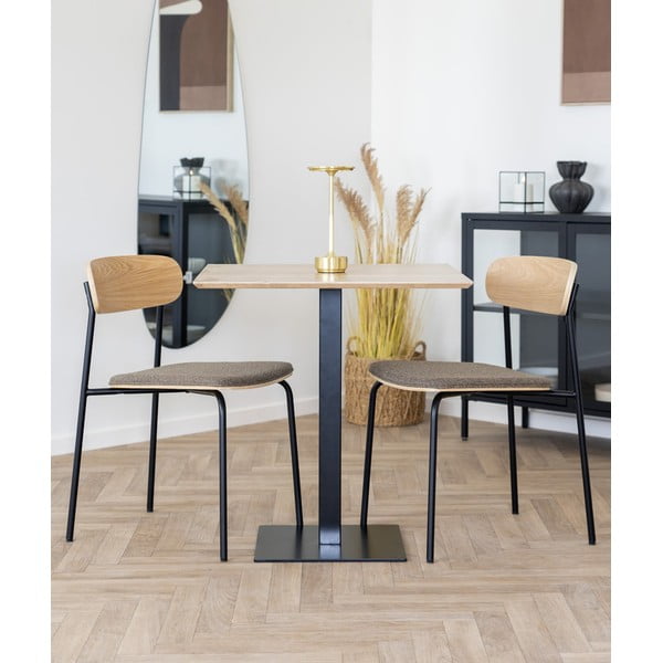 Černá/hnědá stohovatelná jídelní židle v dekoru jasanu Estepona – House Nordic-image-1
