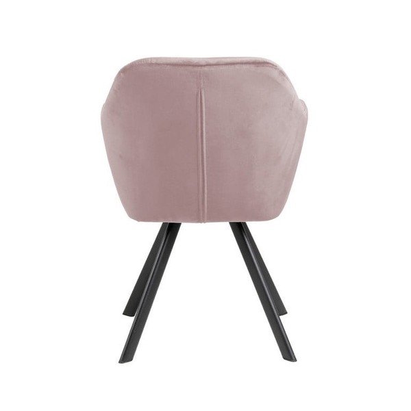 Světle růžové čalouněné jídelní křeslo s područkami Lola – Actona-image-2