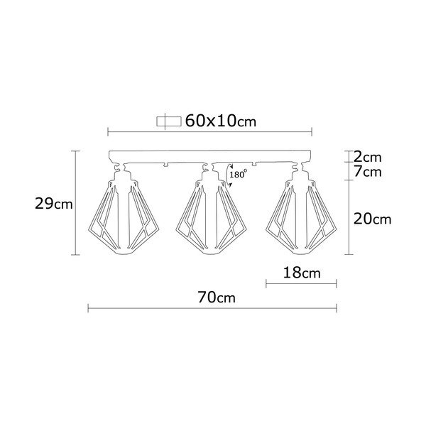 Stropní svítidlo v černé a zlaté barvě s kovovým stínidlem ø 18 cm Oylat – Opviq lights-image-3