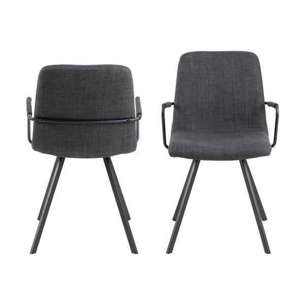 Tmavě šedé jídelní židle v sadě 2 ks Selina – Actona-image-3