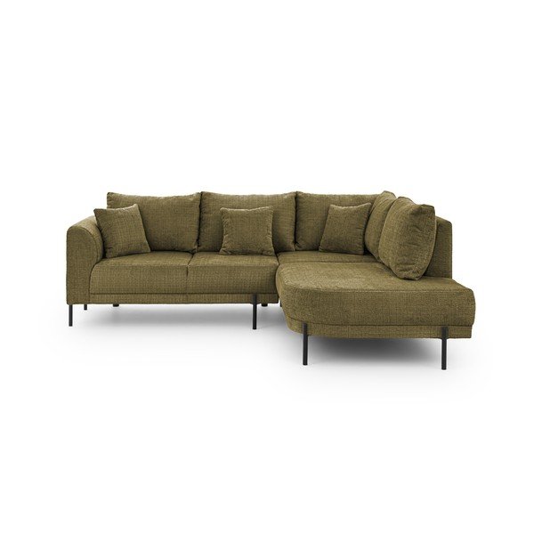 Zelená žinylková rohová pohovka (pravý roh/do L) Mauris  – Ropez