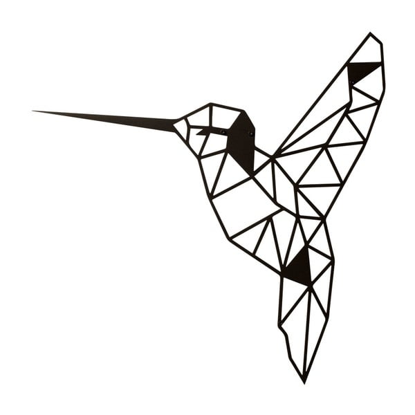 Černá nástěnná kovová dekorace Wall Decor Bird