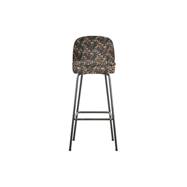 Černá barová židle s květinovým vzorem BePureHome Vogue Flower, výška 79 cm