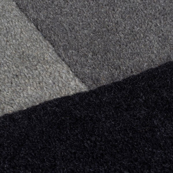 Černo-šedý ručně tkaný vlněný koberec 120x180 cm Collage Monochrome – Flair Rugs-image-3