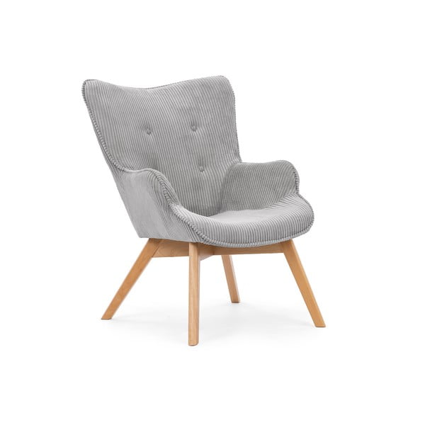 Šedé manšestrové křeslo Niko – Ropez