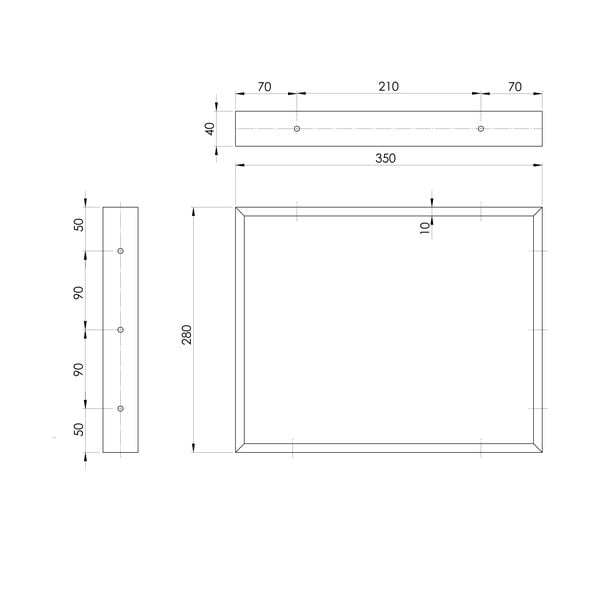 Černá ocelová podpěra pracovní desky 35x4 cm – Sapho-image-1