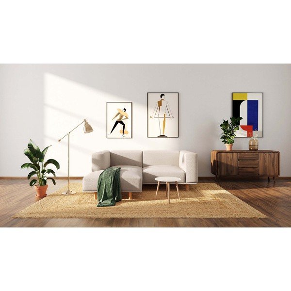 Béžová rohová pohovka z textilie bouclé (levý roh) Kukumo – Ame Yens-image-3