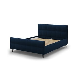 Tmavě modrá čalouněná dvoulůžková postel s roštem 160x200 cm Gigi - Micadoni Home