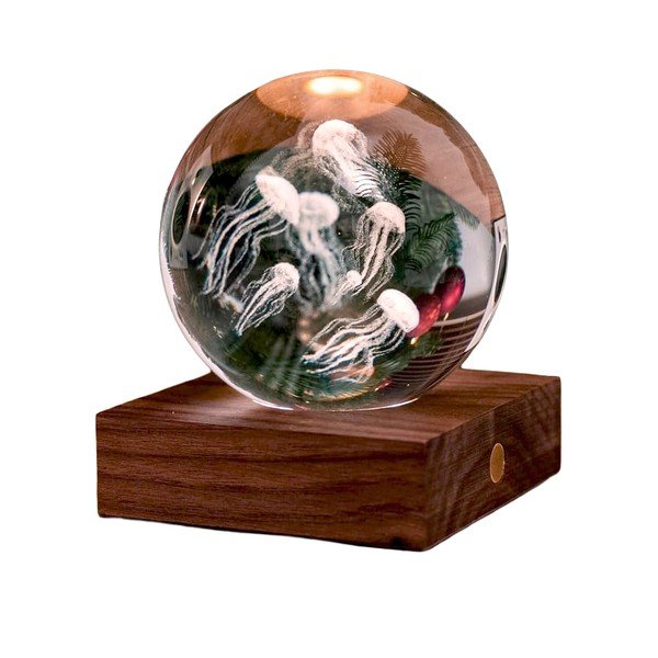 Tmavě hnědá světelná dekorace na USB Amber – Gingko